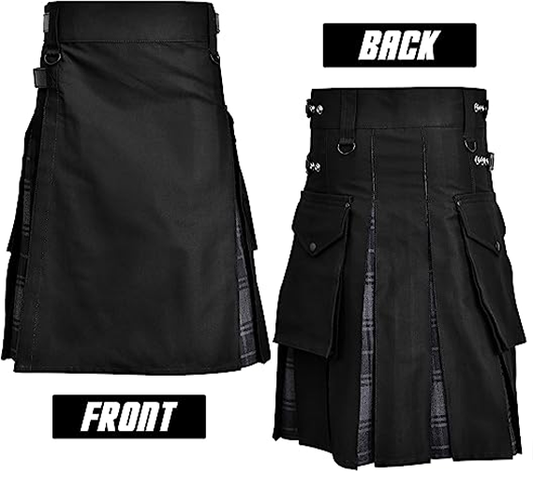 Hybrid Utility Kilt for Men (Gray Highlander) with modern design and practical features.