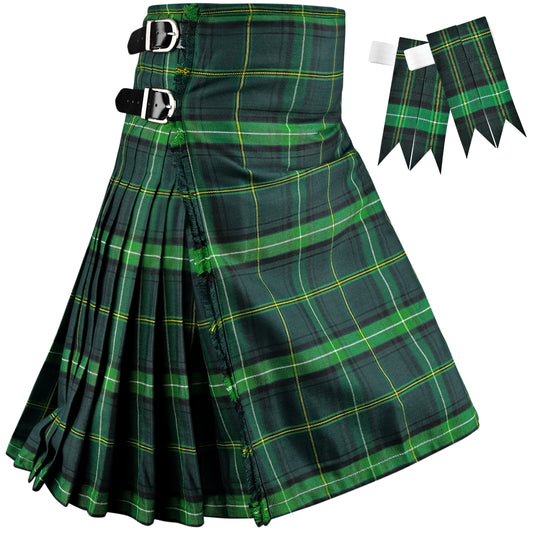Kilt for Men I Celtic Tartan Kilt Polyviscose 8 Yard Traditional Men Kilt | Big & Tall