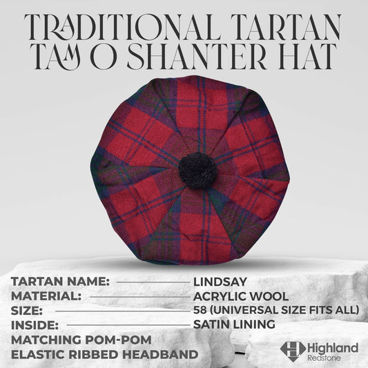Tam O'Shanter Hat with Pompom | Lindsay Tartan