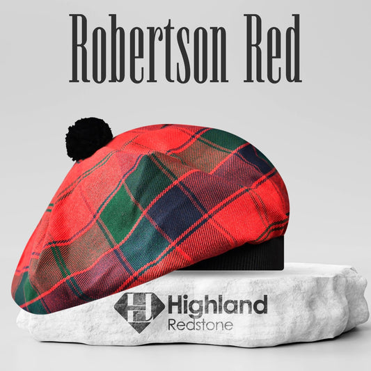 Tam O'Shanter Hat with Pompom | Robertson Red Tartan