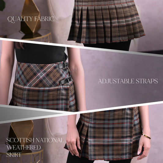 Women Tartan P.V Skirt (Scottish Heritage Weathered)