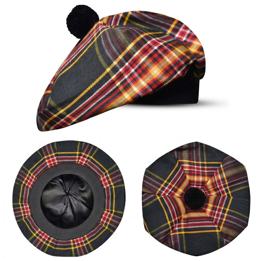 Tam O'Shanter Hat with Pompom | Firefighter Tartan