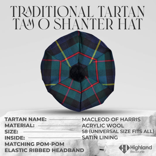 Tam O'Shanter Hat with Pompom | MacLeod of Harris Tartan