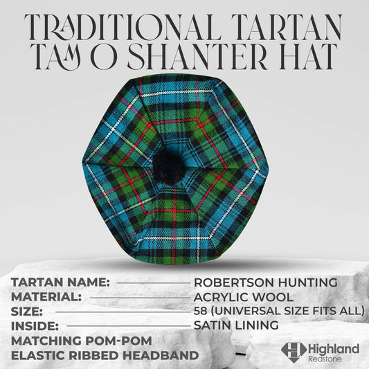 Tam O'Shanter Hat with Pompom | Robertson Hunting Tartan