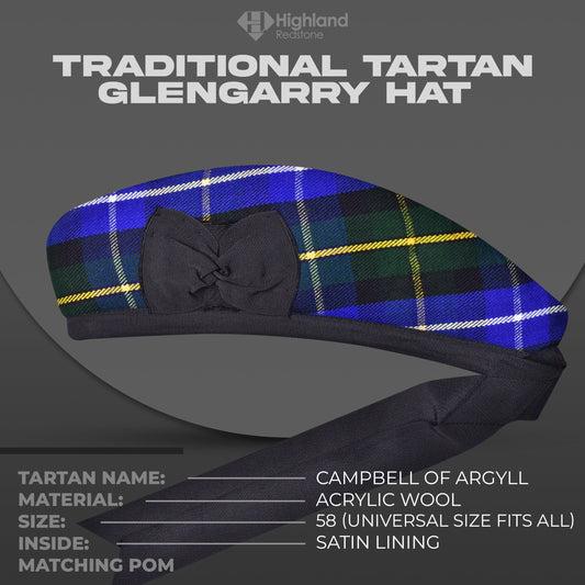 Campbell of Argyll Glengarry Hat - Highland Redstone