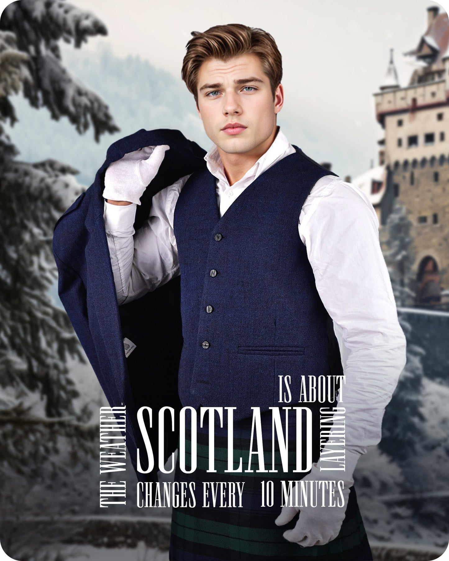 Blue Argyll Vest