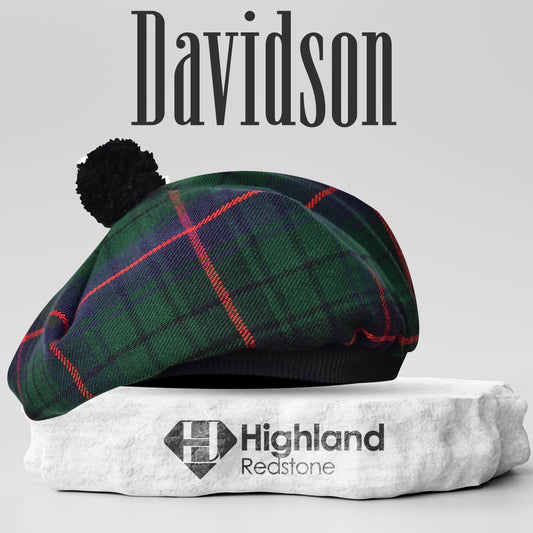 Tam O'Shanter Hat with Pompom in Davidson Tartan