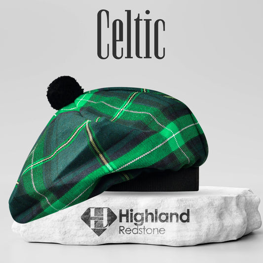 Tam O'Shanter Hat with Pompom | Celtic Tartan