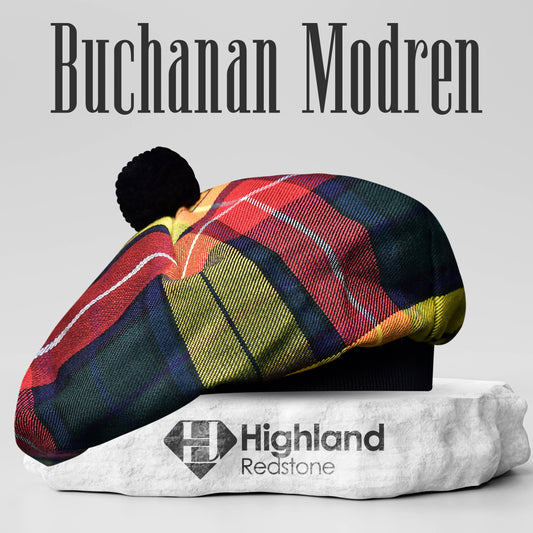 Tam O'Shanter Hat with Pompom | Buchanan Modern Tartan