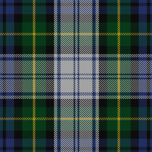 Dress Gordon Tartan Kilt showcasing the iconic blue, green, and white pattern of the Gordon Clan, made from high-quality wool.