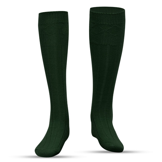 Comfortable Wool Blend Green Kilt Hose | High-Quality Kilt Socks
