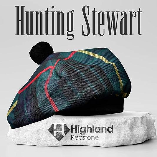 Tam O'Shanter Hat with Pompom | Hunting Stewart Tartan