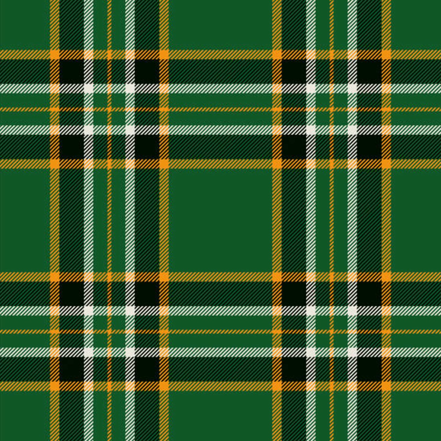 Irish Heritage Tartan pattern featuring green, blue, and gold hues, ideal for traditional Irish wear.