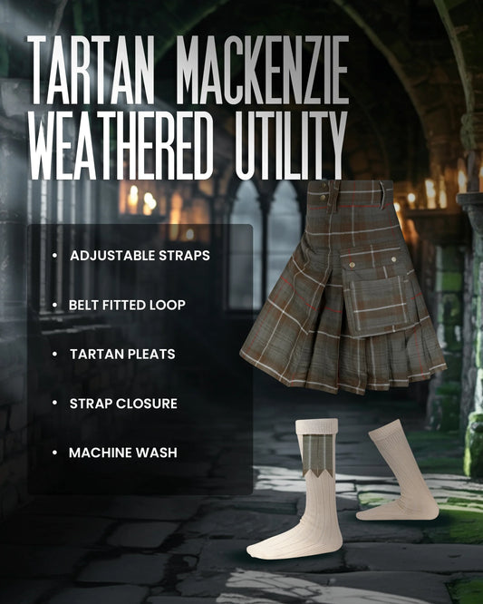 Valor Acrylic Utility Kilt | 16oz Mackenzie Weathered Tartan KIlt