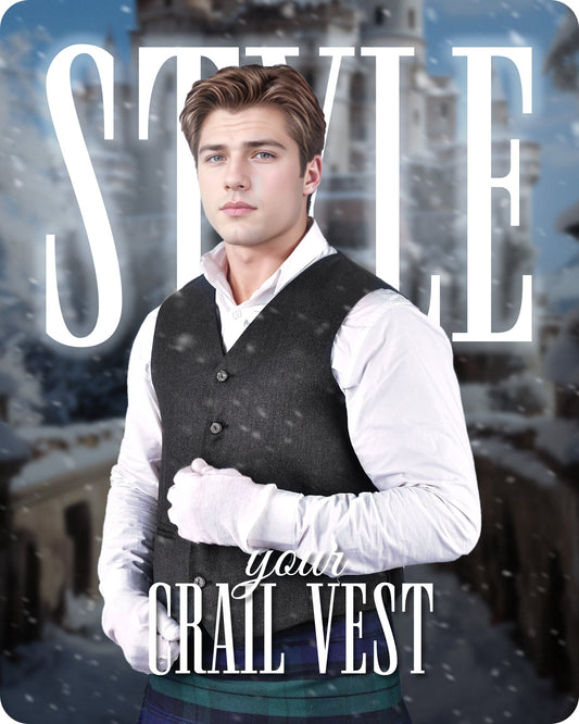 Black Crail Jacket & Vest - Italian Tweed Wool | Scottish Formalwear