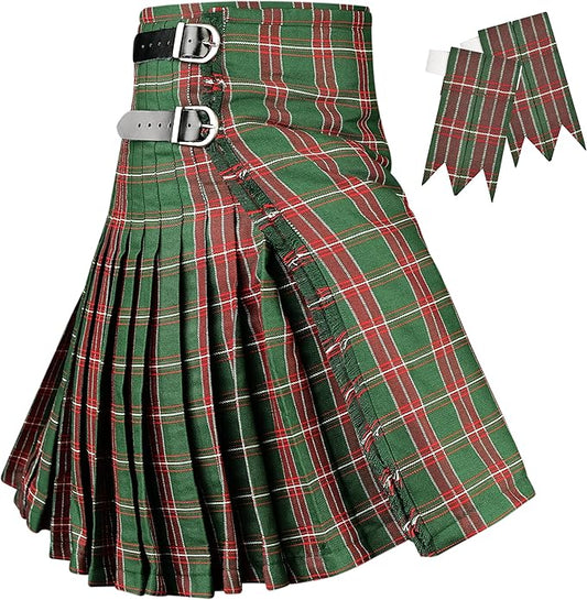 Kilt for Men I Welsh National Tartan Kilt Polyviscose 8 Yard Traditional Men Kilt | Big & Tall