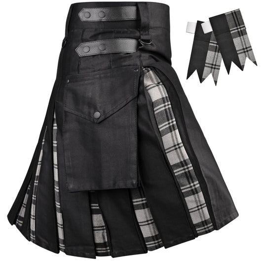 Grey Douglas Hybrid Utility Kilt for Men  - Traditional Style with Modern Functionality | Big & Tall