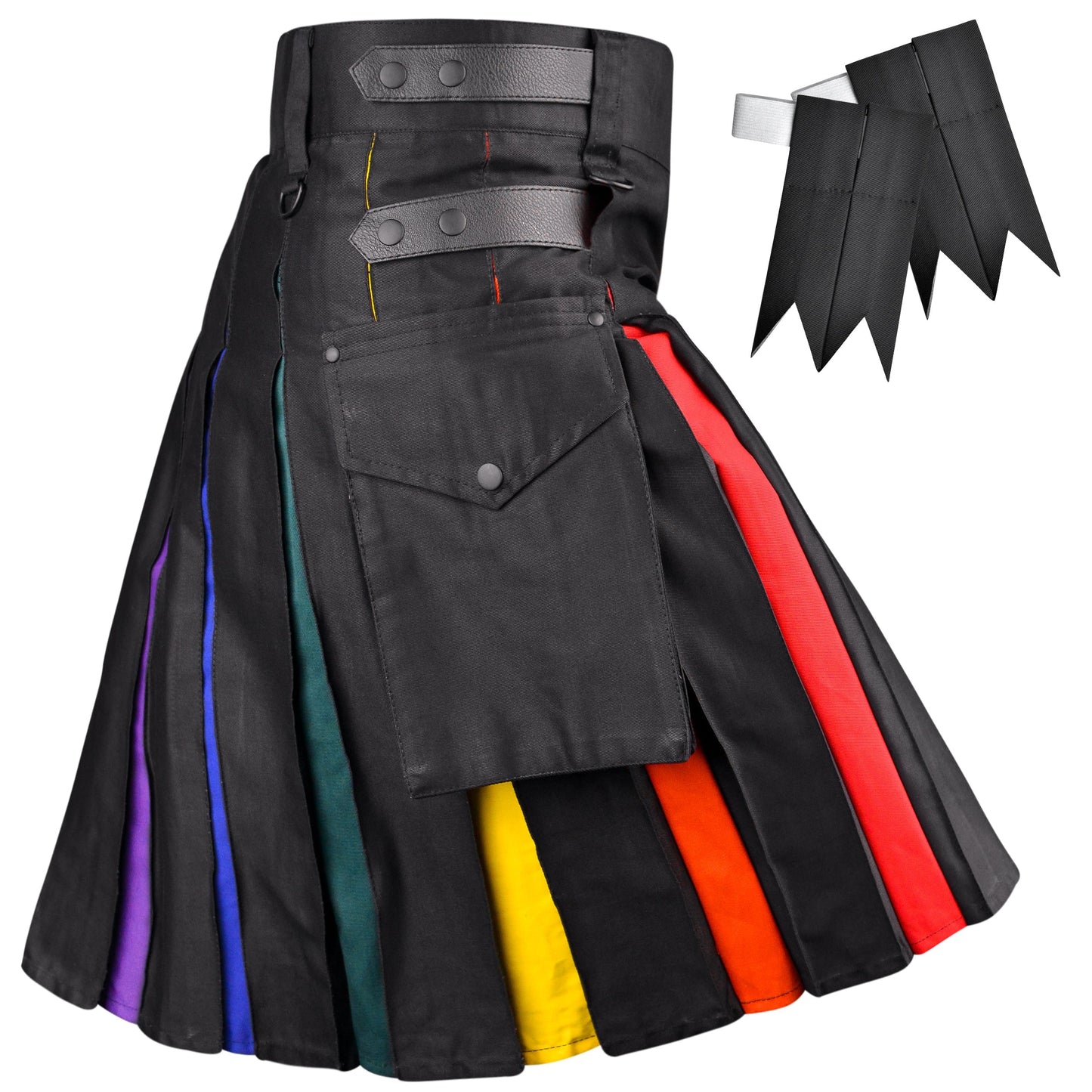 Rainbow Hybrid Utility Kilt for Men - Bold, Stylish and Inclusive Pride Apparel | Big & Tall
