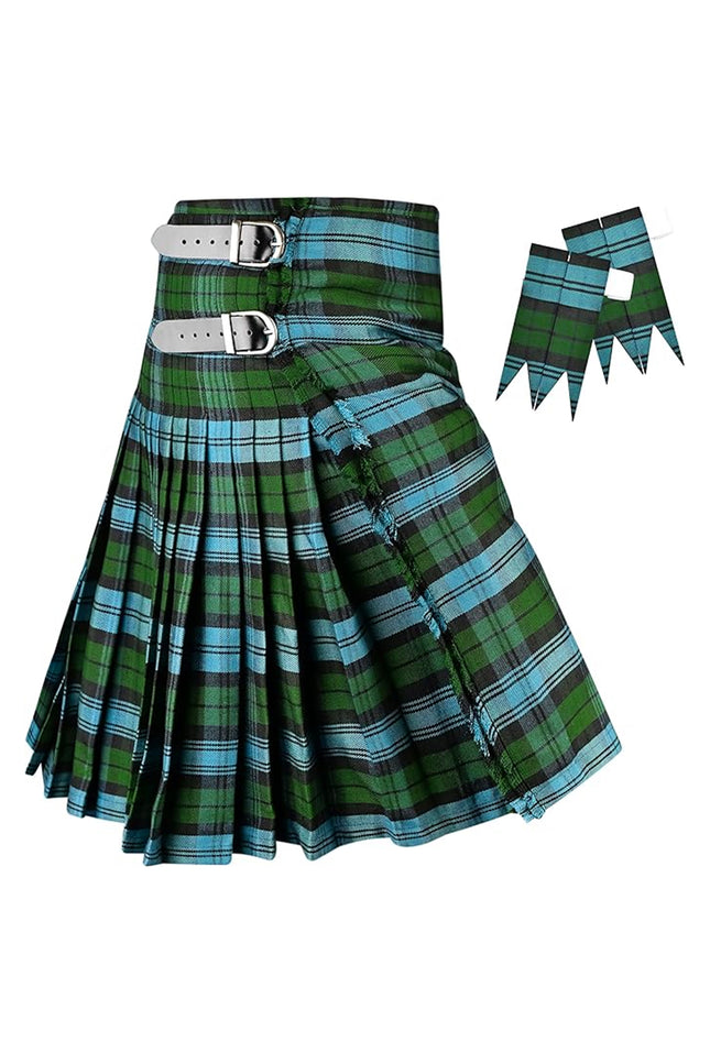 Kilt for Men I Ancient Campbell Tartan Kilt Polyviscose 8 Yard Traditional Men Kilt | Big & Tall