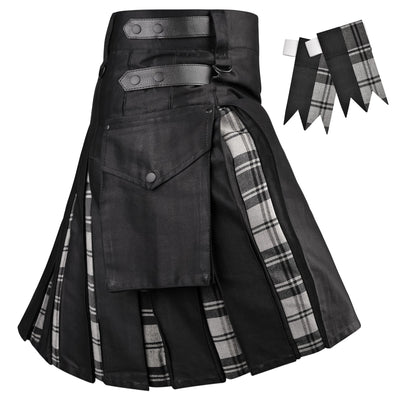 Grey Douglas Hybrid Utility Kilt for Men  - Traditional Style with Modern Functionality