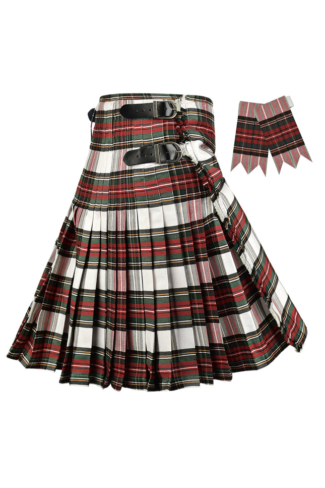 Kilt for Men I Dress Stewart Tartan Kilt Polyviscose 8 Yard Traditional Men Kilt