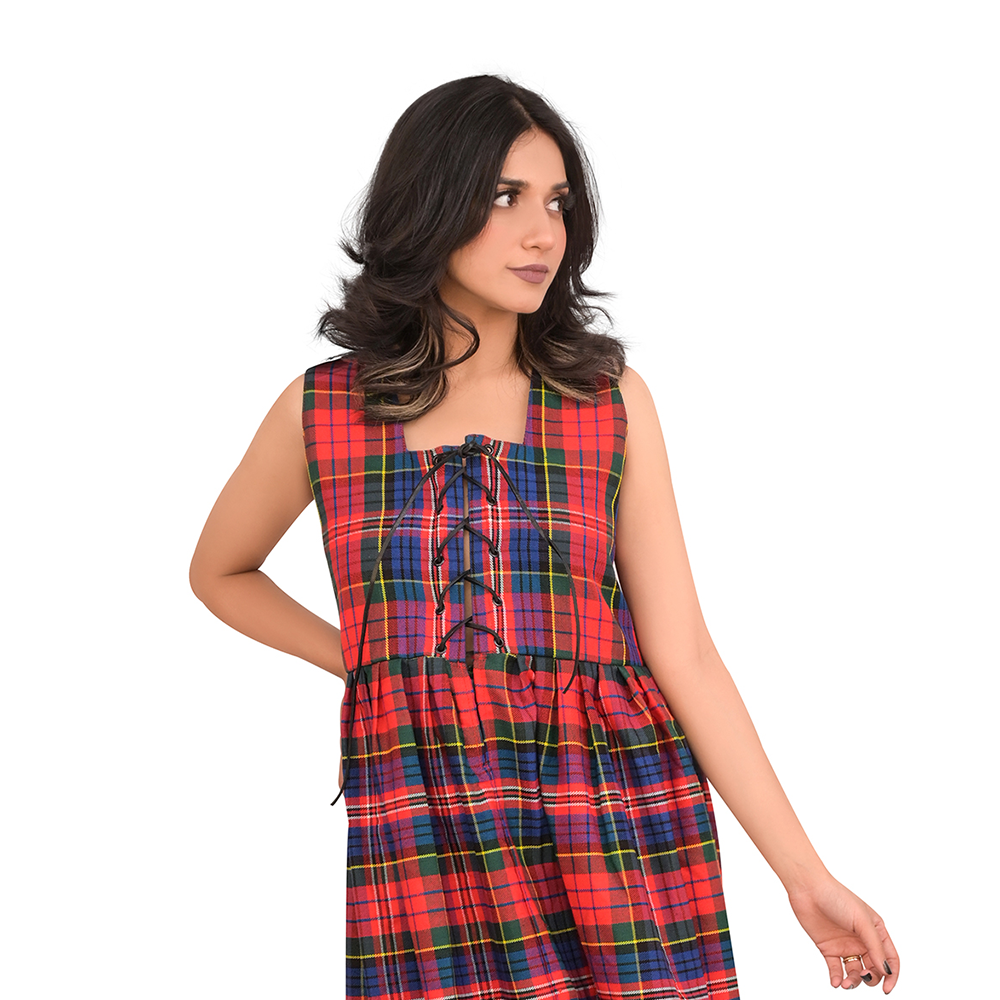 Authentic Scottish Dress in Macpherson Red Tartan