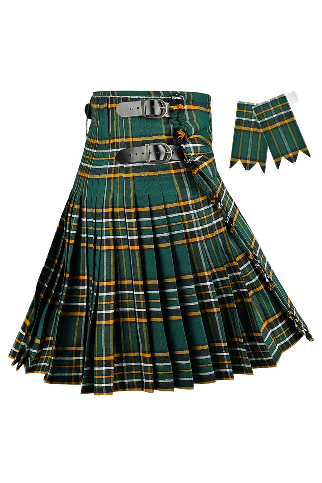 Kilt for Men I Irish Heritage Tartan Kilt Polyviscose 8 Yard Traditional Men Kilt