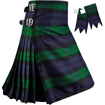 Kilt for Men I Black Watch Tartan Kilt Polyviscose 8 Yard Traditional Men Kilt | Big & Tall