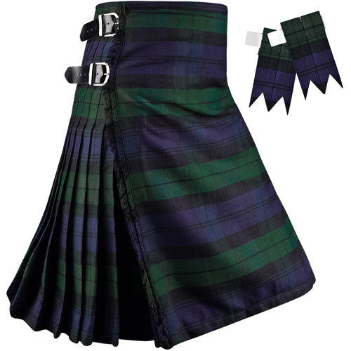 Kilt for Men I Black Watch Tartan Kilt Polyviscose 8 Yard Traditional Men Kilt