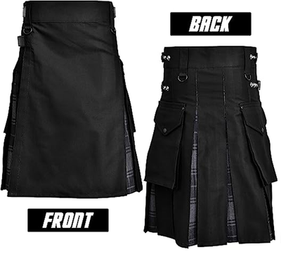 Hybrid Utility Kilt for Men (Gray Highlander) with modern design and practical features.