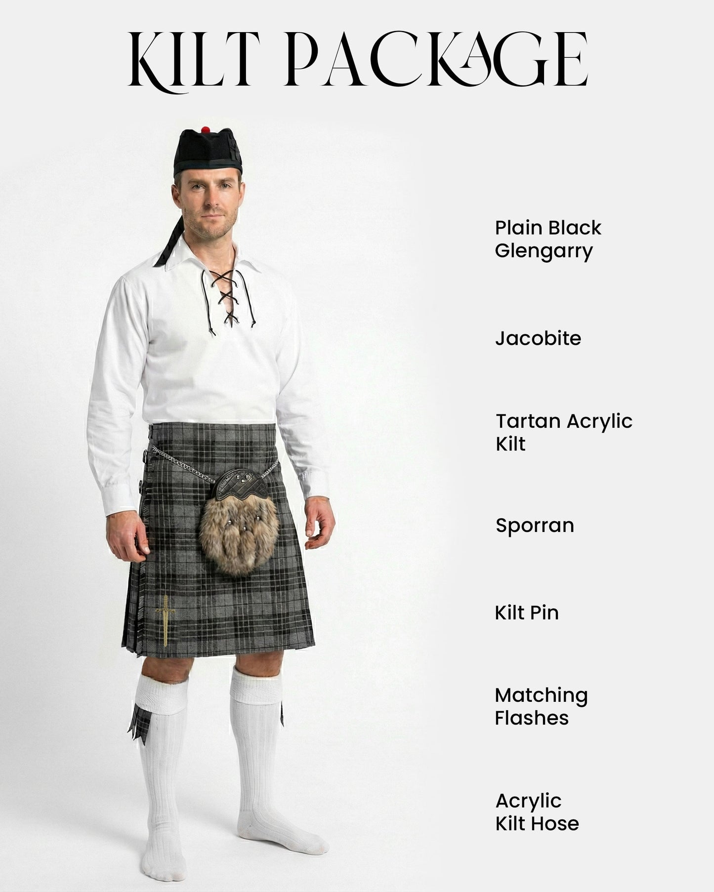 Acrylic Kilt Package | Grey Watch