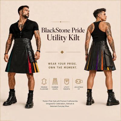 Blackstone Pride Utility Kilt | Unisex PU Leather