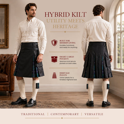 Blue Douglas Hybrid Utility Kilt for Men  - Traditional Style with Modern Functionality