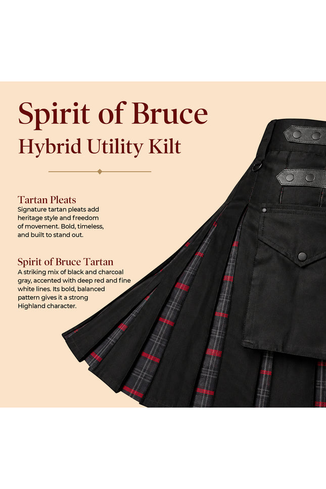 Spirit Of Bruce Hybrid Utility Kilts for Men  - Traditional Style with Modern Functionality