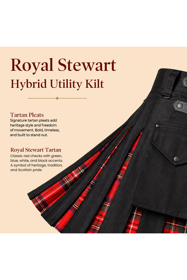 Royal Stewart Kilt for Men  -  Traditional Style with Modern Functionality | Big & Tall