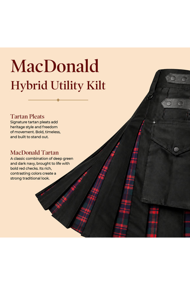 MacDonald Modern Kilt for Men - Traditional Style with Modern Functionality | Big & Tall