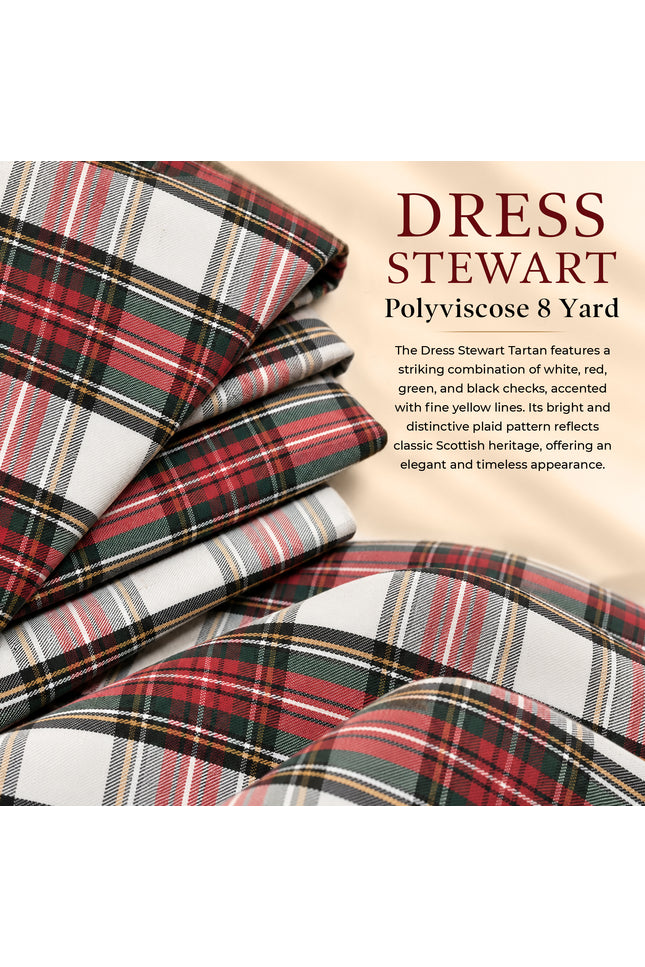 Kilt for Men I Dress Stewart Tartan Kilt Polyviscose 8 Yard Traditional Men Kilt