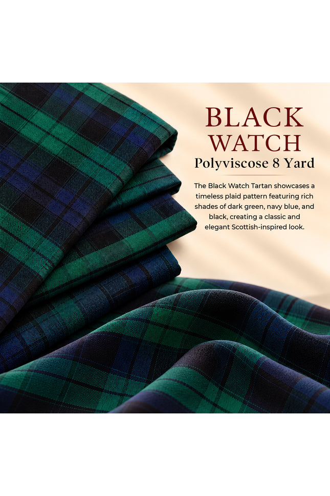 Kilt for Men I Black Watch Tartan Kilt Polyviscose 8 Yard Traditional Men Kilt