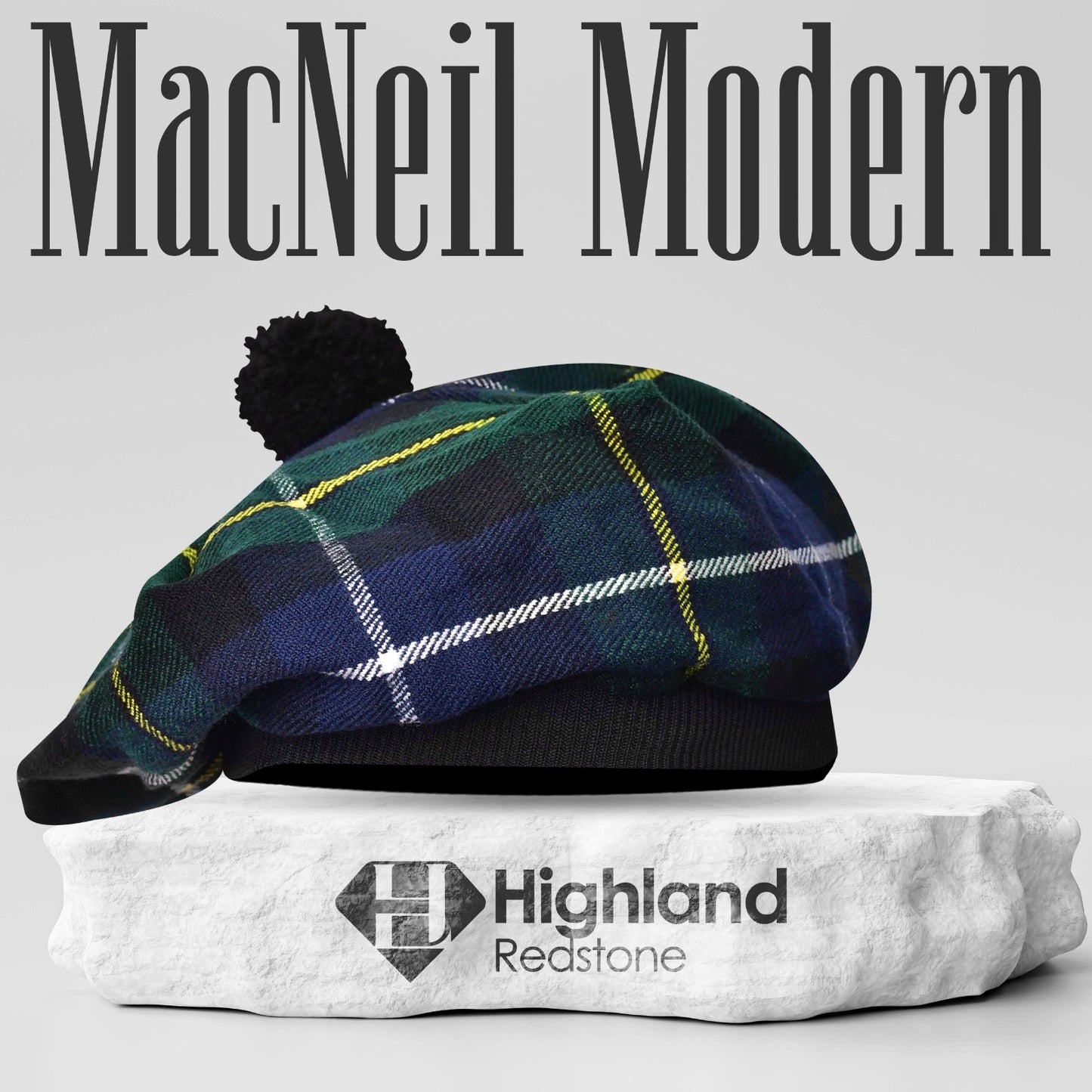 Tam O'Shanter Hat with Pompom | Macneil Modern Tartan