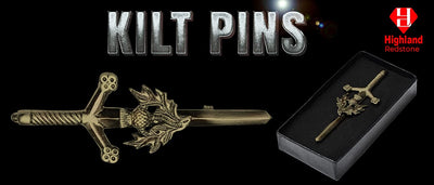 Antique Kilt Pin with a detailed thistle design, perfect for adding elegance to your kilt outfit.