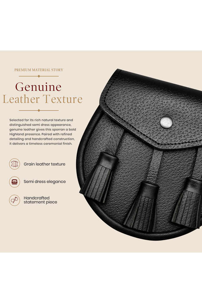 Leather Sporran I Black Grained