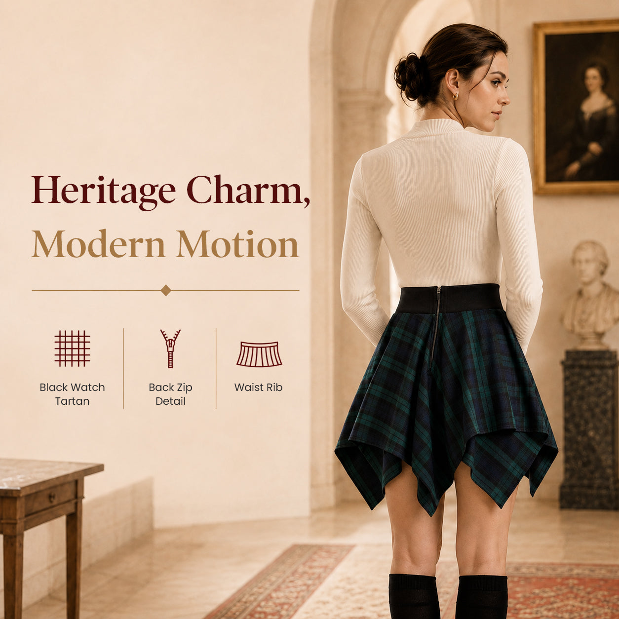 Women's Twilight Short Pixie Skirt | Black Watch