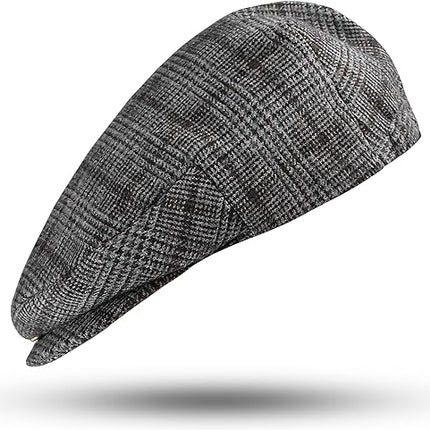 Gatsby Hat Blend Wool Vintage Flat Ivy Cabbie Cap in Charcoal Grey, showcasing a classic flat cap design made from high-quality wool blend.