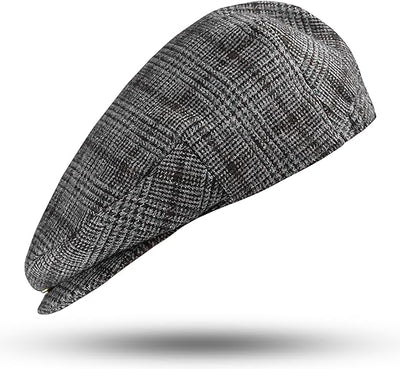 Gatsby Hat Blend Wool Vintage Flat Ivy Cabbie Cap in Charcoal Grey, showcasing a classic flat cap design made from high-quality wool blend.
