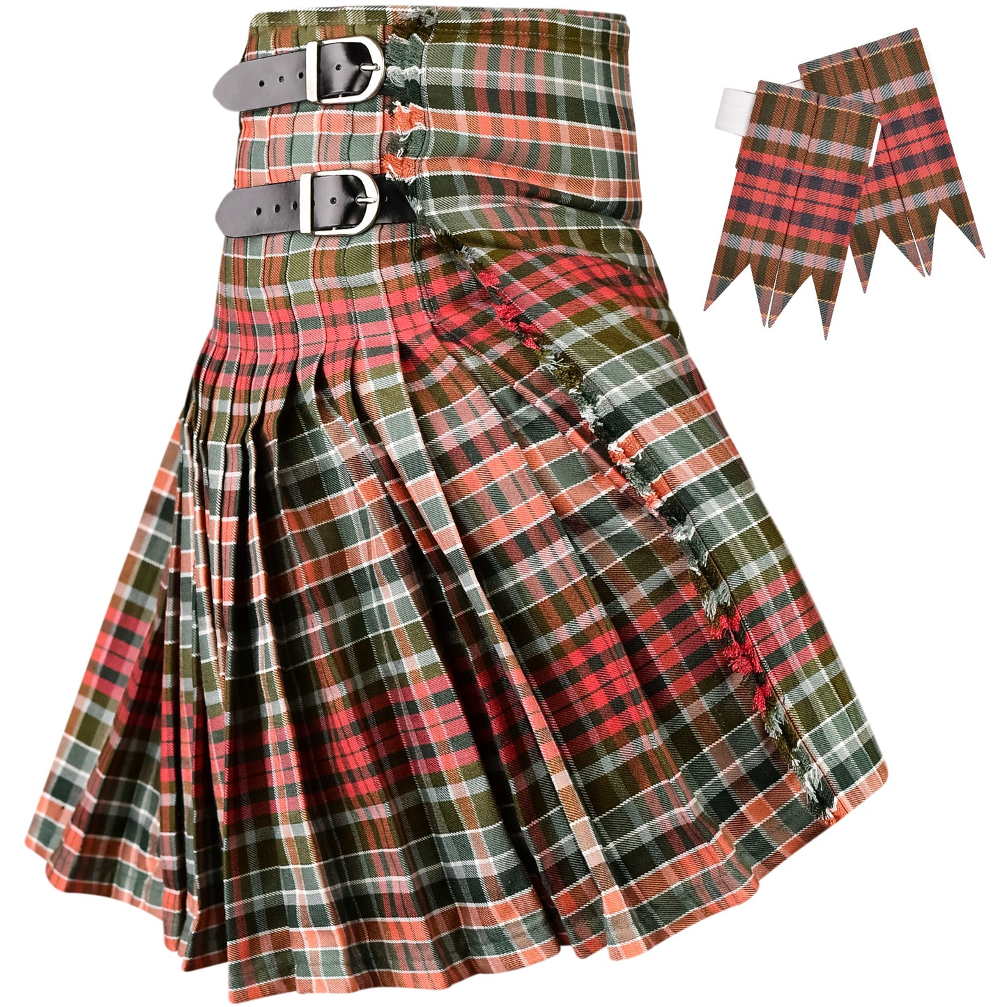 Kilt for Men I Gordon Weathered Red Tartan Kilt Polyviscose 8 Yard Traditional Men Kilt