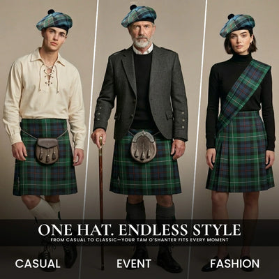 Tam O'Shanter Hat with Pompom | Ancient Colquhoun Tartan