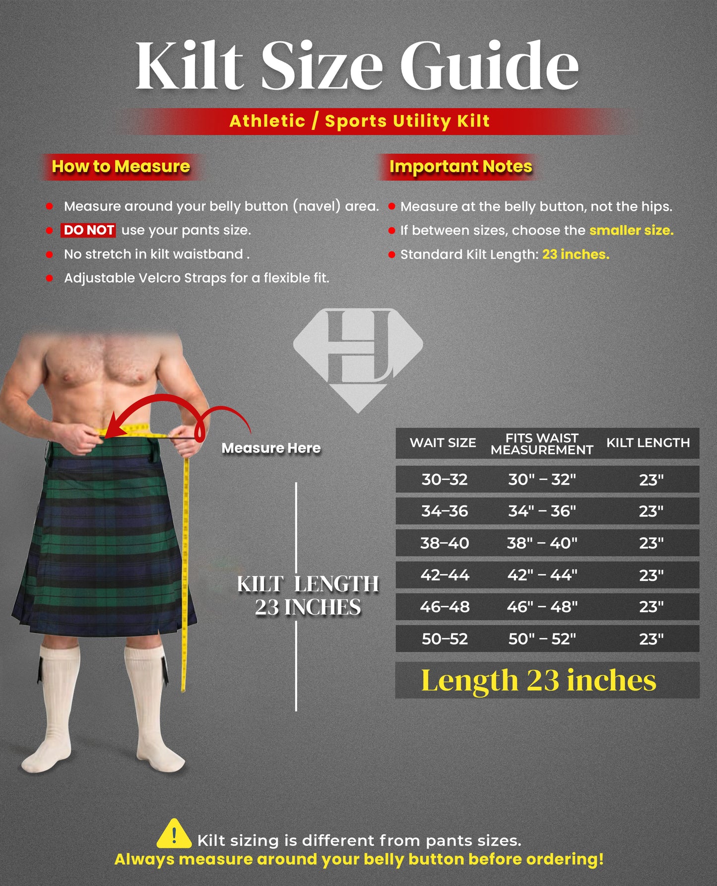 CoreStone Athletic Kilt - Black | Sports kilt For Men
