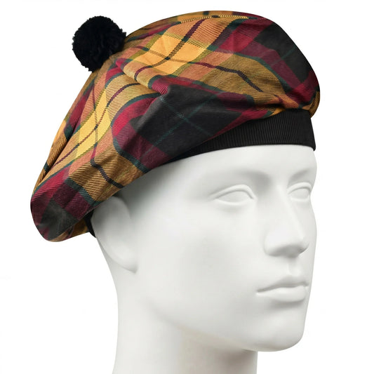 Tam O'Shanter Hat with Pompom | Black MacMillan Tartan