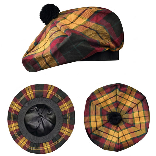 Tam O'Shanter Hat with Pompom | Black MacMillan Tartan