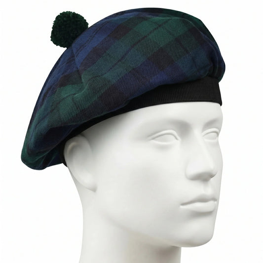 Tam O'Shanter Hat with Pompom | Black Watch Tartan